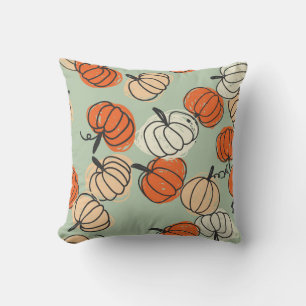 Pumpkins: Thanksgiving seamless pattern. Throw Pillow