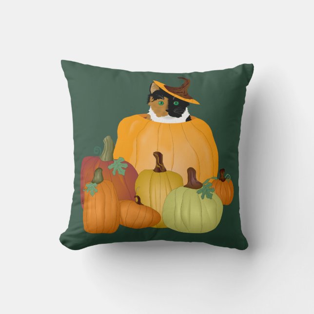 Pumpkins Throw Pillow (Front)