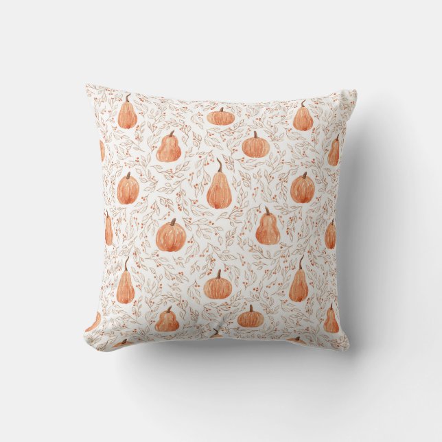 Pumpkins Throw Pillow (Front)