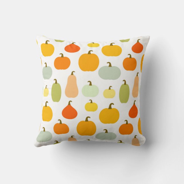 Pumpkins varieties Throw Pillow (Back)