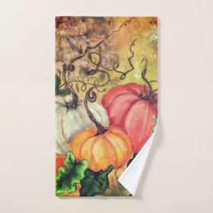 Pumpkins - Watercolor Art Bath Towel Set