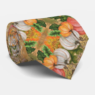 Pumpkins - Watercolor Art - Tie