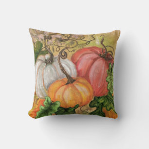 Pumpkins - Watercolor Throw Pillow