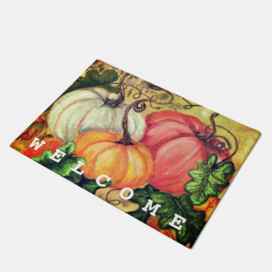 Pumpkins - Watercolor - Welcome Doormat
