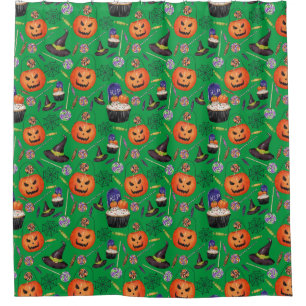 Pumpkins Witch Hats Ghost Spooky Halloween Pattern