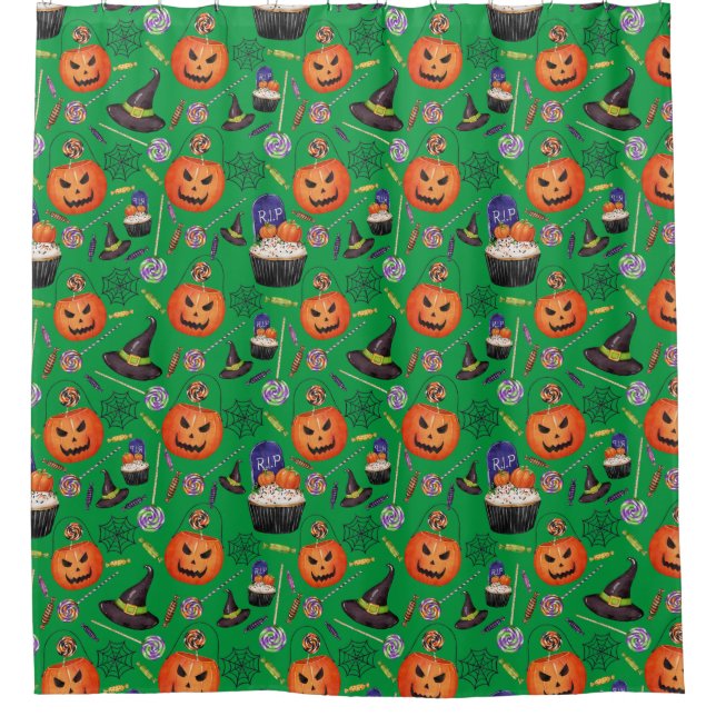 Pumpkins Witch Hats Ghost Spooky Halloween Pattern (Front)