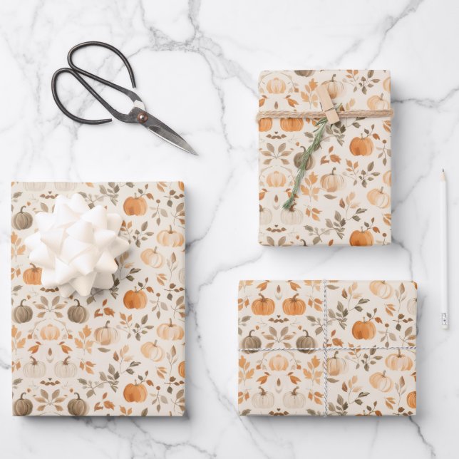 PUMPKINS  WRAPPING PAPER SHEET (Front)
