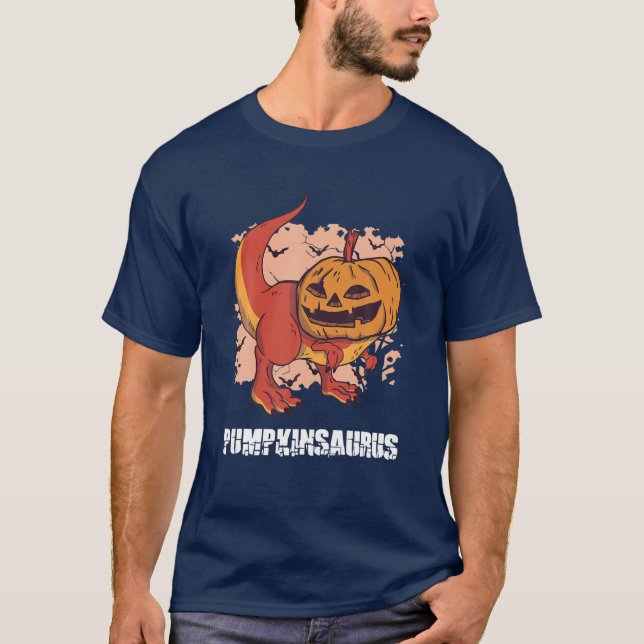 Pumpkinsaurus Pumpkin Rex Halloween T Rex Pumkin H T-Shirt (Front)
