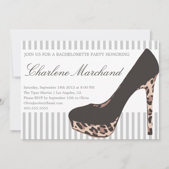 PUMPS POSTER DE ANIMAL| INVITATIONS DU PARTI BACHE (Devant)