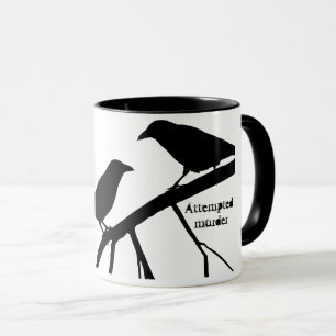 Pun Attempted Murder Black & White Mug