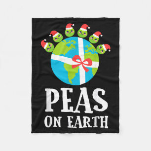 Pun Christmas Sayings Peas On Earth Funny Xmas Gif Fleece Blanket