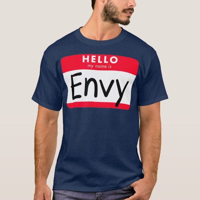 Pun Couples Halloween Costume   Green With Envy T-Shirt (Front)