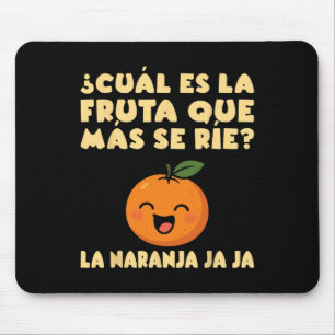 Pun Fruit Joke Funny Maestra School Spanish Teache Mouse Pad