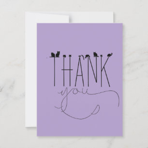 Pun Humour Cat Thank You Message Wordplay Fun Postcard