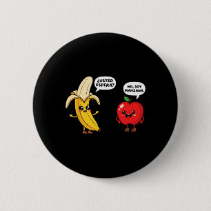 Pun Joke Funny Maestra School Spanish Teacher Stud 2 Inch Round Button