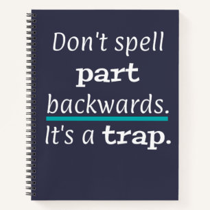 Pun Part Backwards Funny Dad Joke English Teacher Notebook