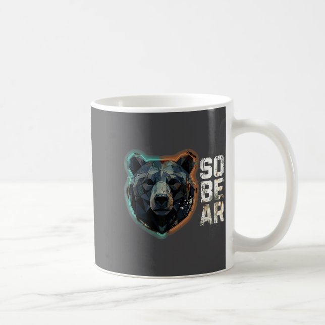 Pun Sober Bear SoBear Recovery Sobriety Joke Coffee Mug (Right)
