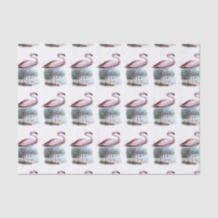 Puna Flamingo Vintage Illustration Tissue Paper