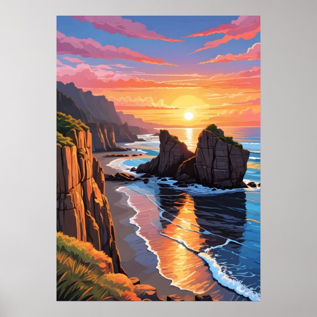 Punakaiki Pancake Rocks Poster (Front)
