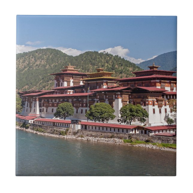Punakha Dzong Monastery - Bhutan, Asia Tile (Front)