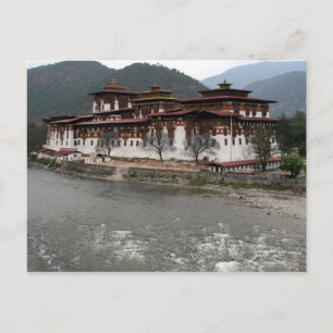 punakha dzong river postcard
