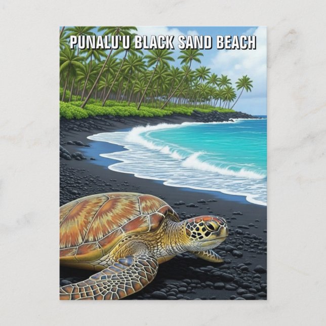 Punaluʻu Big Island Hawaii Travel Postcard (Front)