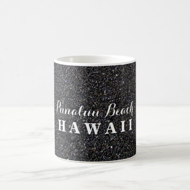 Punalu'u Beach Hawaii - Black Sand Beach Photo Coffee Mug (Center)