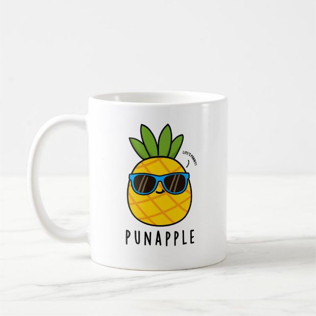 Punapple Funny Fruit Pineapple Pun Coffee Mug (Left)