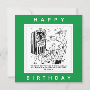 Punch and Judy show on the beach cartoon Card