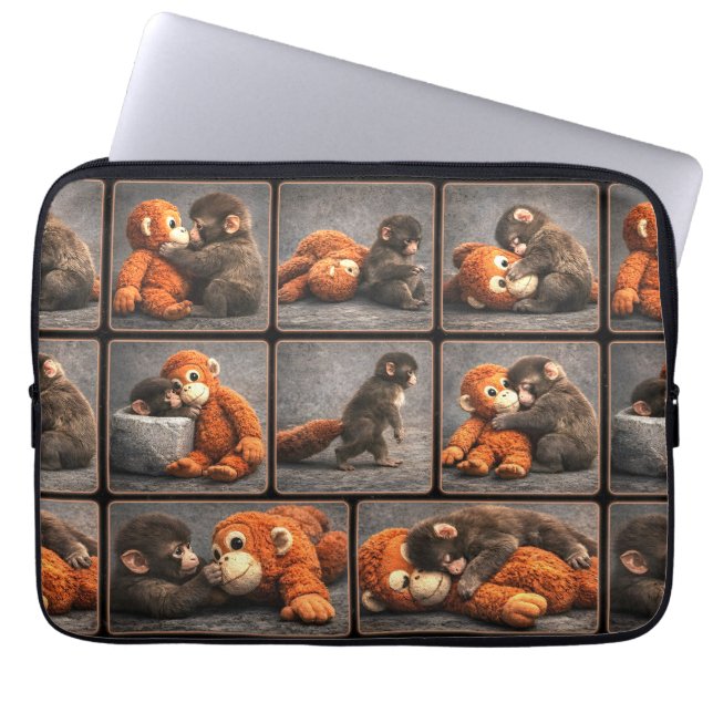 Punch Baby Monkey Laptop Sleeve (Front)