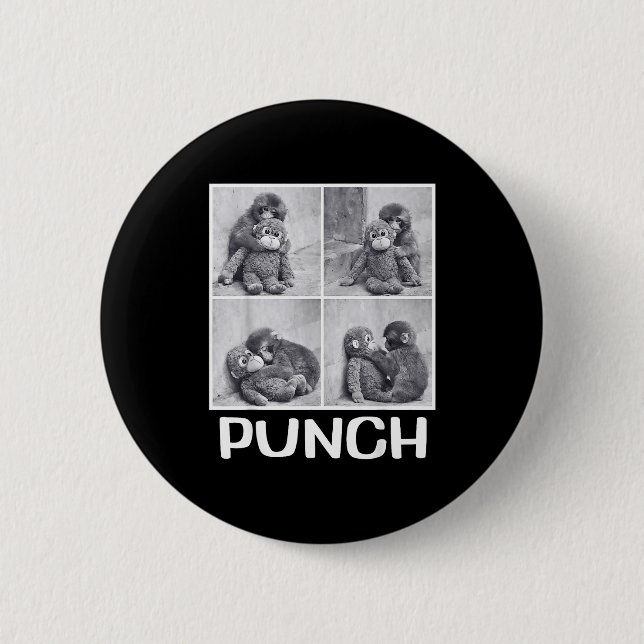 Punch baby monkey meme  2 inch round button (Front)