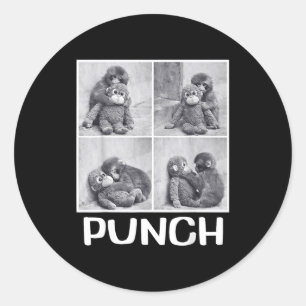 Punch baby monkey meme classic round sticker
