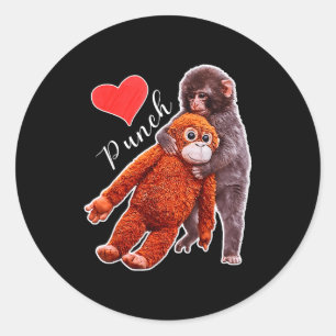 Punch baby monkey meme classic round sticker