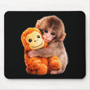 Punch baby monkey mouse pad