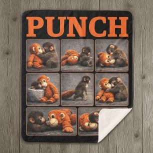 Punch Baby Monkey Sherpa Blanket
