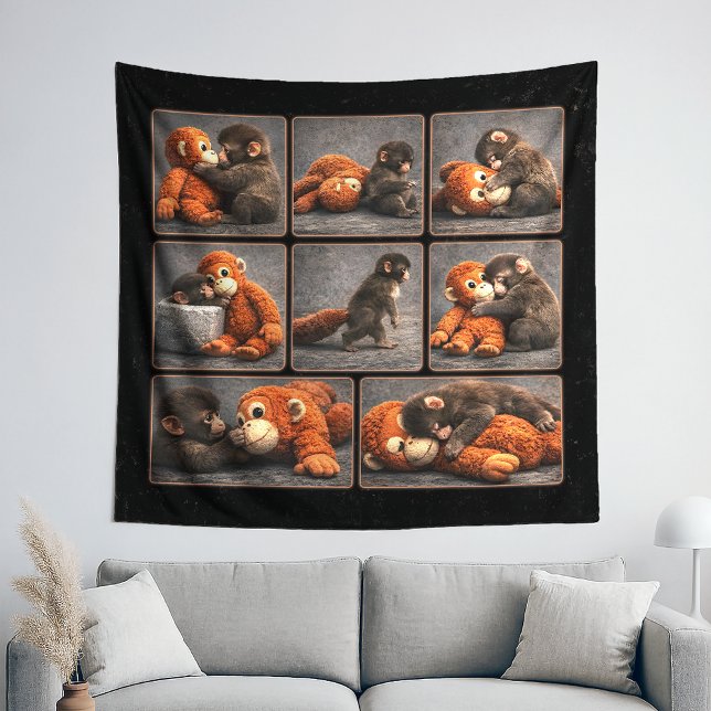 Punch Baby Monkey Tapestry (Creator Uploaded)