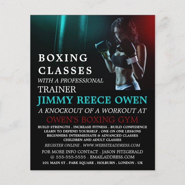 Punch Bag, Boxing Class Advert Flyer (Front)