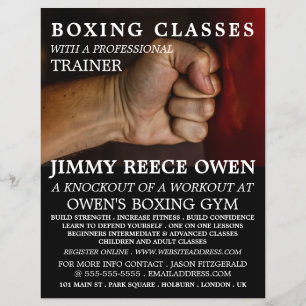 Punch Bag, Boxing Class Advert Flyer