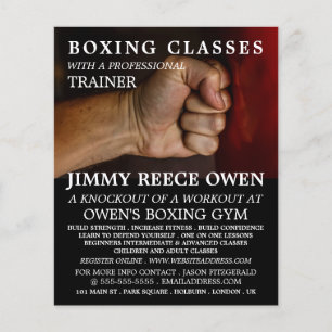 Punch Bag, Boxing Class Advert Flyer