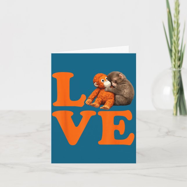 Punch cute monkey  card (Front)
