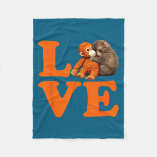 Punch cute monkey fleece blanket