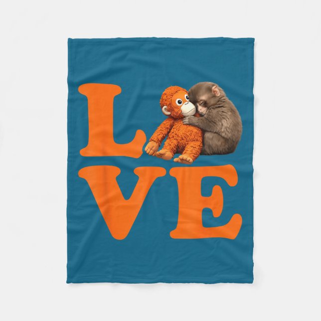 Punch cute monkey  fleece blanket (Front)