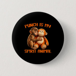 Punch is spirit animal cute punch monkey meme 2 inch round button