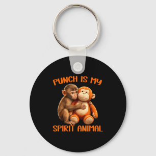 Punch is spirit animal cute punch monkey meme keychain
