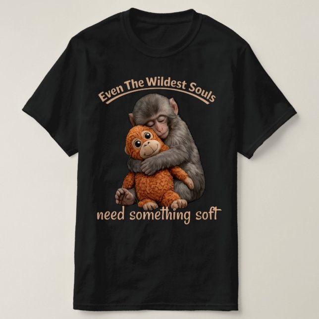 Punch-kun Monkey  Hug Graphic Tee. T-Shirt (Design Front)