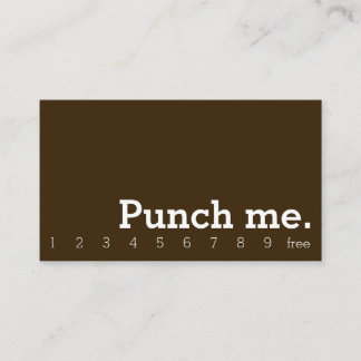 Punch Me Simple Dark Loyalty Coffee Punch-Card