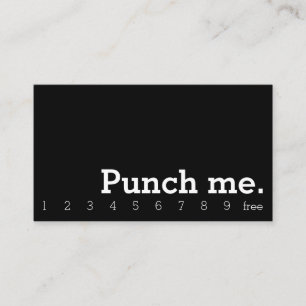 Punch Me Simple Dark Loyalty Coffee Punch-Card Card