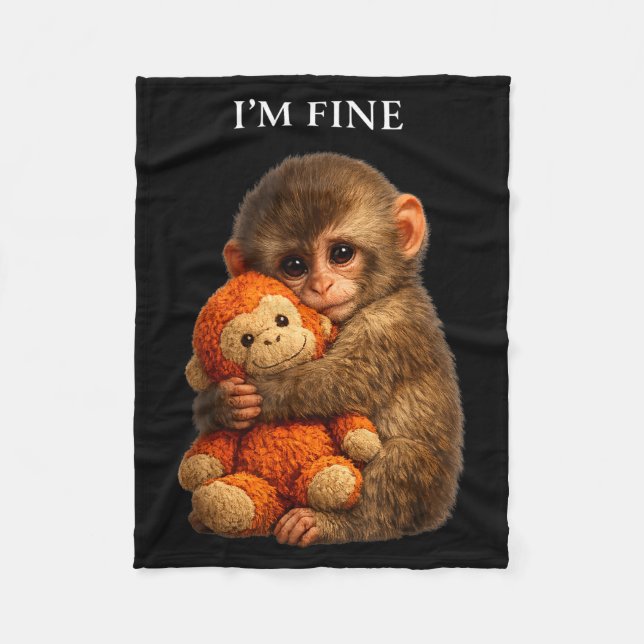 Punch monkey cute baby funny animal  fleece blanket (Front)