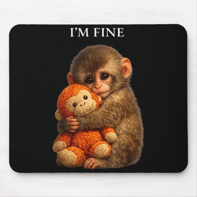 Punch monkey cute baby funny animal  mouse pad (Front)