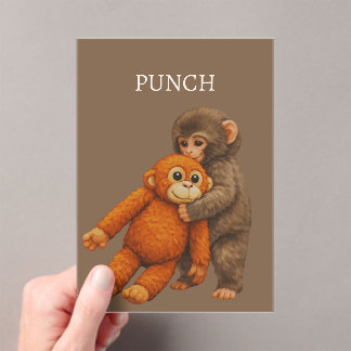 Punch Monkey Funny Notebook | Cute Cartoon Monkey Acrylic Invitations